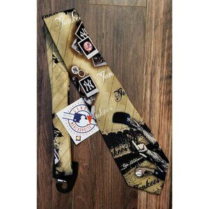 New NY Yankees 100% Silk Mens Tie MLB Genuine Merchandise